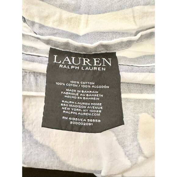 Ralph Lauren Willa chambray white striped and floral print pillowcase - Picture 9 of 11